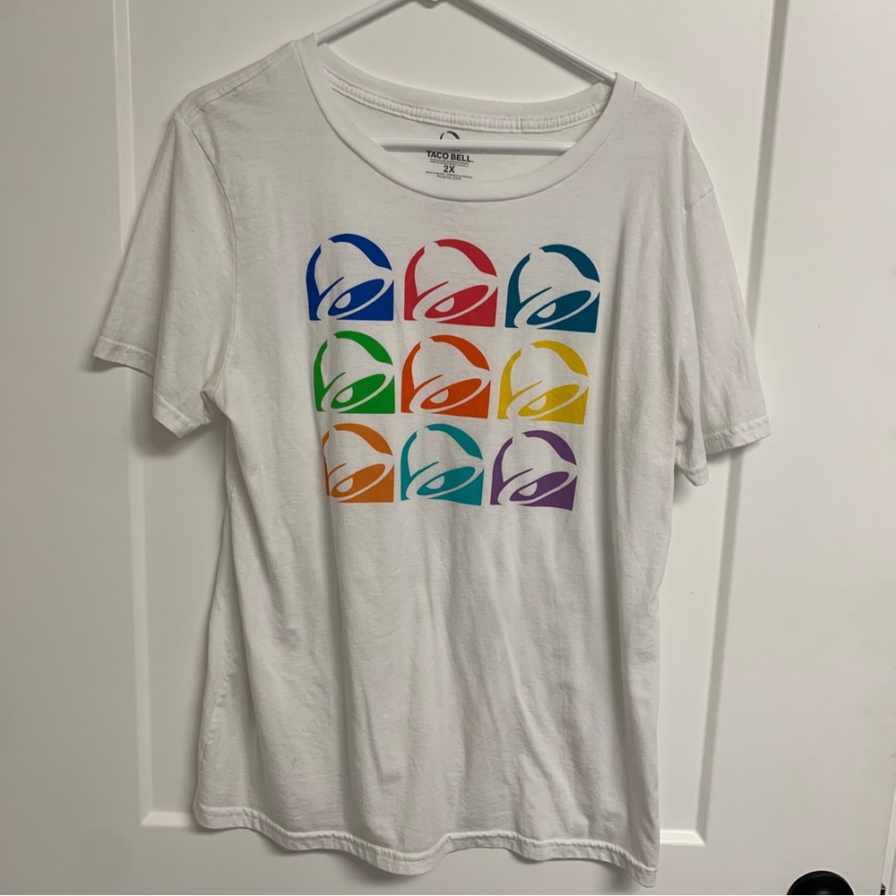 Taco Bell Graphic Unisex 2XL T-Shirt Short Sleeve Ripple Junction Bells White